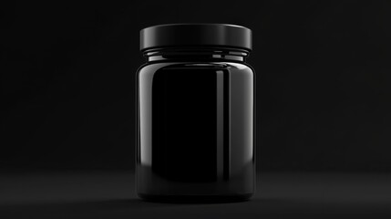 Poster - black jar on dark background for packaging ideas