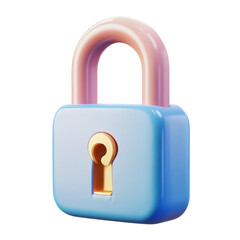 Poster - 3D Padlock Icon - Security and Privacy Concept