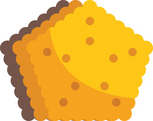 Poster - vector illustration featuring three square crackers stacked on top of each other, creating a visuall