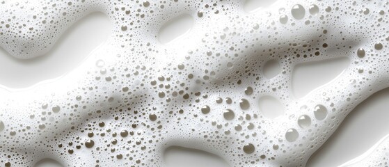 Poster - Foam texture on a white surface creates an abstract design resembling waves and bubbles