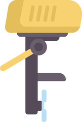 Poster - Boat motor with propeller rotating in water flat icon design
