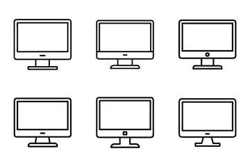 Wall Mural - Monitor icon bundle set in vector art