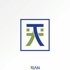 Poster - Logo design graphic concept creative premium vector stock image graphic initial AT or TA font japanese style Relate to monogram typography brand