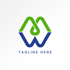 Poster - Logo design graphic concept creative premium vector stock image graphic inital M or MW font infinity flip top down Relate to monogram typography brand