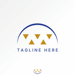 Poster - Logo design graphic concept creative premium vector stock image graphic simple 5 triangles swoosh accent idea Relate monogram typography art abstract