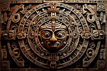 Poster - mayan calendar an intricate mayan calendar symbolizing time and