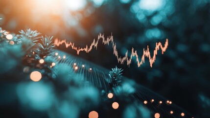 Poster - a stock market chart with upward trending lines, symbolizing growth, financial performance, and the 