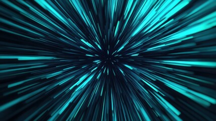 Aufkleber - Dynamic blue light beams radiate outward, abstract digital motion effect.