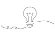 © MdOmar - Light bulb continuous single line hand drawn to outline vector art illustration