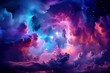 © bazargul - colorful nebula purple and blue cosmic cloud formation