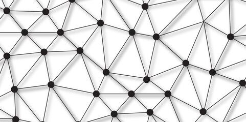 Poster - Abstract modern black lines and dots seamless pattern. Subtle ornament with delicate grid, net, triangles, rhombuses, lines with shadows. Abstract minimalist background. Geometric art deco texture.