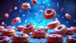© knewmetawee - Delight in Colorful Donuts Dancing in the Air