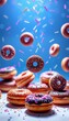 © knewmetawee - Delicious Donuts Float in Colorful Celebration