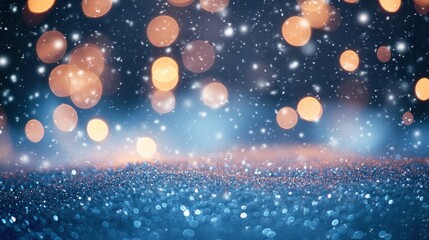 Poster - glitter vintage lights background. silver and blue. de-focused - Generated AI
