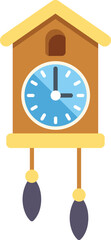 Poster - cuckoo clock showing seven o'clock with hanging weights