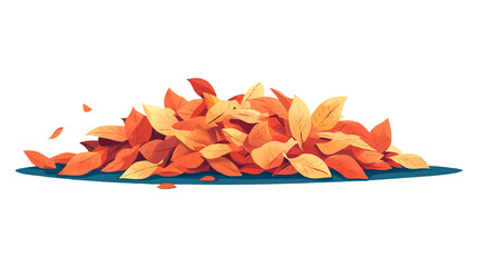 Wall Mural - a pile of autumn leaves ready to be jumped in. vector flat minimalistic isolated graphic vector illu