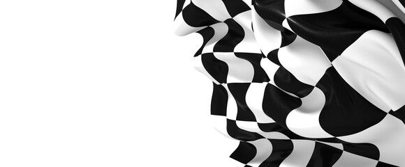 Aufkleber - Black and white checkered abstract background. Race background with space for text. Racing flag