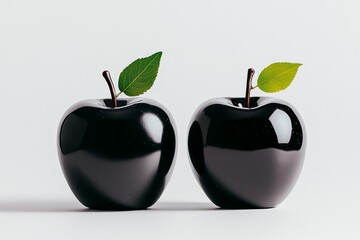 Poster - Simple apple silhouette in black, set against a clean white background, emphasizing form and simplicity