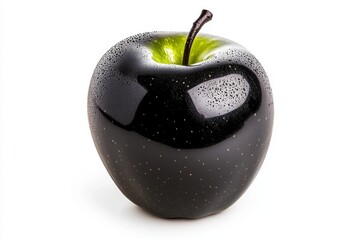 Poster - Simple apple silhouette in black, set against a clean white background, emphasizing form and simplicity