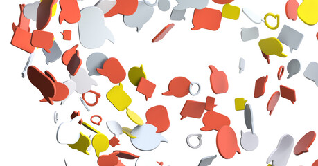 Aufkleber - 3D rendering flying email icon and web flying