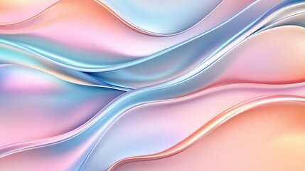 Poster - Abstract wavy texture in soft pastel colors creating a calming and fluid background.