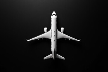 Poster - A minimalist composition of an airplane seen from above, with subtle shading for depth and a clean, neutral background