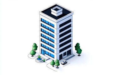 Poster - A simple outline of a building frame, illustrating construction in a minimalistic style