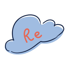 Aufkleber - Podcast recording in flat design. Cloud symbol of live broadcast show. Vector illustration isolated.