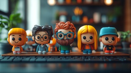 Poster - AI-driven talking-head avatars displayed in a mobile app environment with vibrant character designs