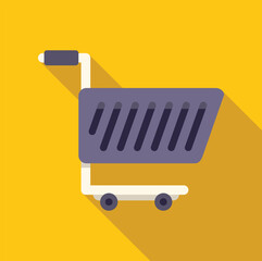 Canvas Print - Empty shopping cart icon symbolizing e commerce, online shopping, and consumer behavior