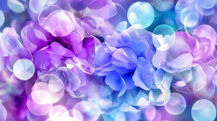 Poster - Abstract Bokeh Circles in Cool Blue and Purple Tones