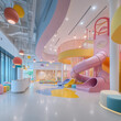 © Muhammad - commercial playground interior , very big space , pastel subtile colors