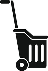 Poster - shopping cart with one wheel and handle for carrying groceries