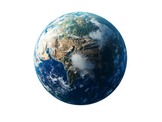 earth planet with transparent white background