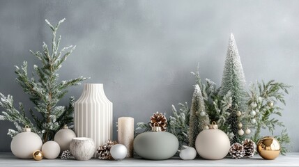 Aufkleber - Modern Christmas design with alternating white stripes and subtle festive details, offering a fresh and sophisticated holiday feel