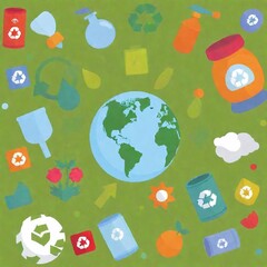 Wall Mural - ecology and environment icon set