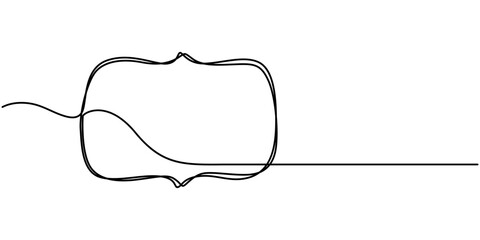 Fototapete - Continuous one line drawing frame, Outline of a frame on a white background. Vector illustration, Square frame continuous one line drawing. Border freehand single line hand drawn style for quote