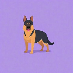 Poster - dog breed shepherd dog. pet dog. vector illustration isolated on pink background.