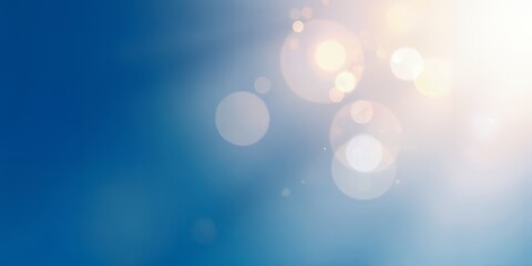 Poster - Abstract bokeh background with blue and white.