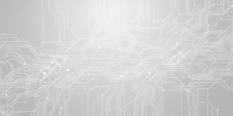 Poster - abstract circuit board pattern on a gray background