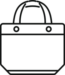 Aufkleber - simple line drawing of a shopping bag, featuring reinforced bottom and rounded handles, ideal for re