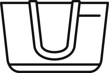 Poster - Simple line icon representing a reusable bag for retail shopping or groceries, promoting sustainability and eco friendly practices