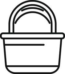 Poster - simple line art of an empty basket, representing online shopping, retail, e commerce, and consumeris