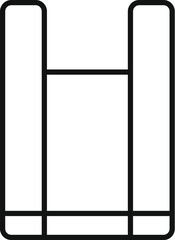 Poster - simple black outline icon of a reusable shopping bag, symbolizing eco consciousness and sustainable 