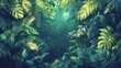 © A4719 - Lush Tropical Rainforest Leaves Exotic Foliage Background