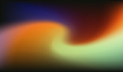 Poster - Blurred gradient swirl in shades of purple, orange and yellow, creating a flowing and dynamic sense of movement. Vector illustration exudes an ethereal energy, reminiscent of cosmic lights.