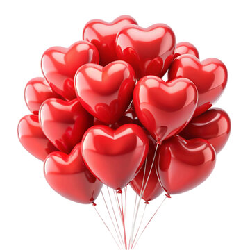 3d red heart shaped balloons