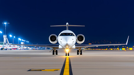 Wall Mural - An airplane landing to airport on a runway