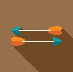 Poster - two colorful arrows point in opposite directions, creating a dynamic visual with long shadows on a b
