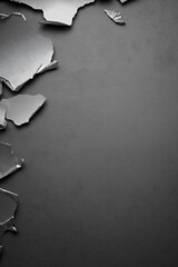 Poster - Peeling metal surface with abstract textures and gray tones in a minimalist design
